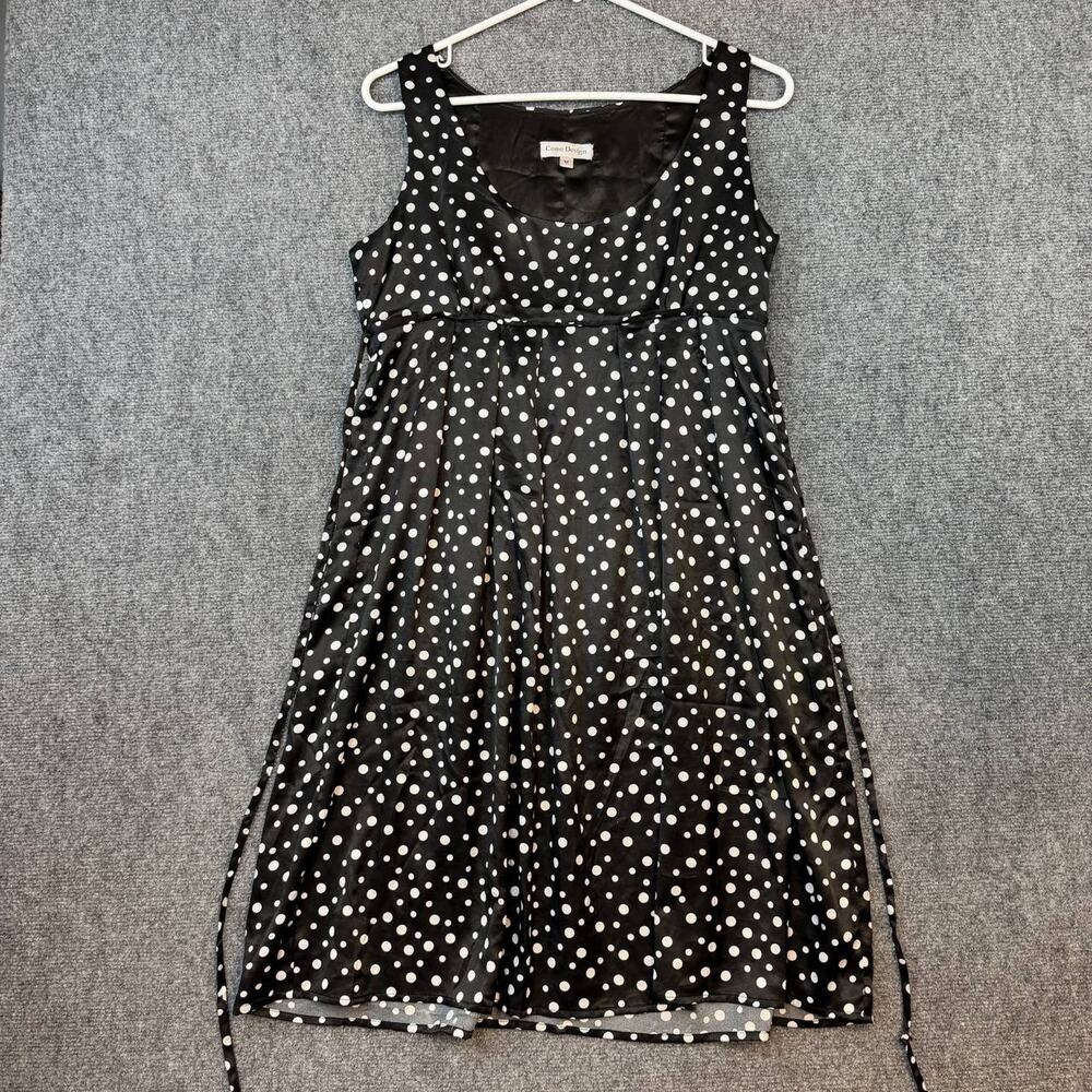 Como Design Black White Polka Dot Sleeveless Dress Size M